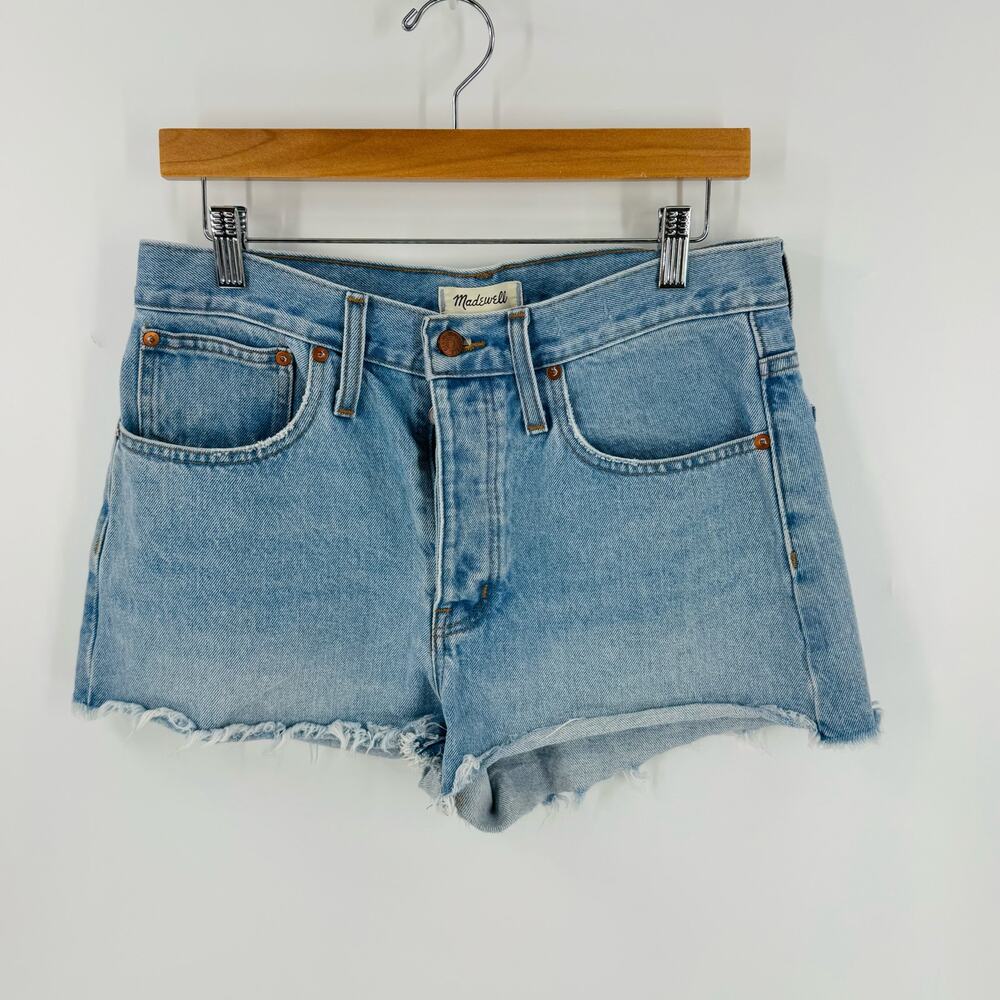 Madewell Light Wash Relaxed Denim Shorts Classic Cutoff Size 28 - Picture 8 of 8